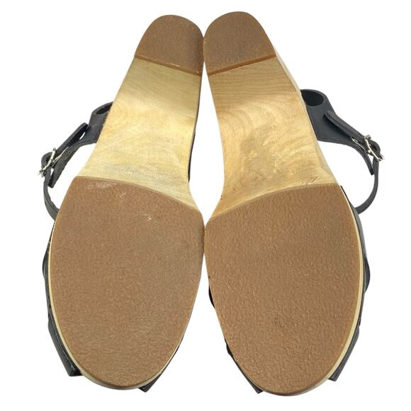 Swedish Hasbeens Toffel Women's Black Leather Slingback Clog Sandal Size 39 US 9 - Picture 9 of 13